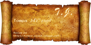 Tompa József névjegykártya